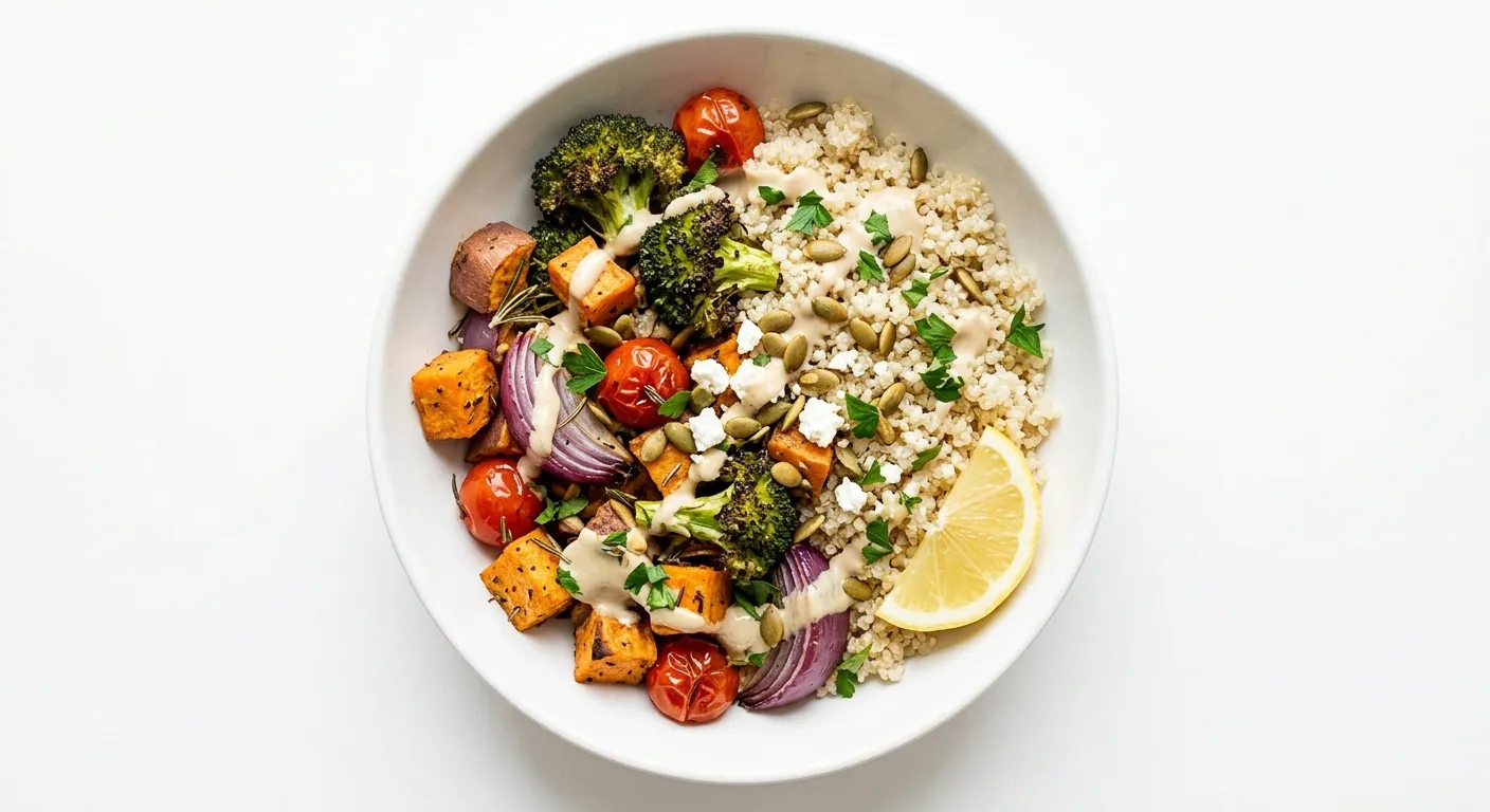 Roasted Autumn Vegetable and Quinoa Bowl