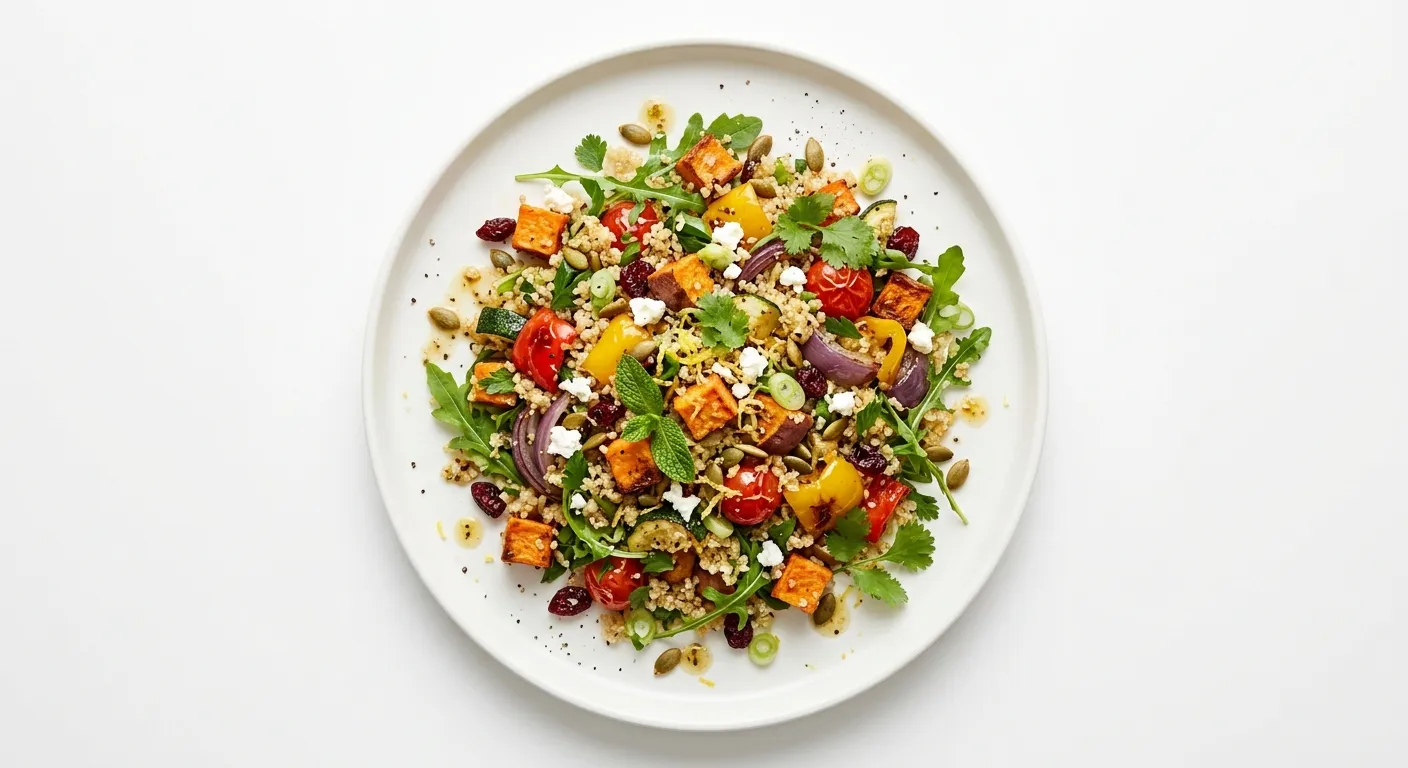 Roasted Winter Vegetable and Quinoa Salad with Citrus Vinaigrette