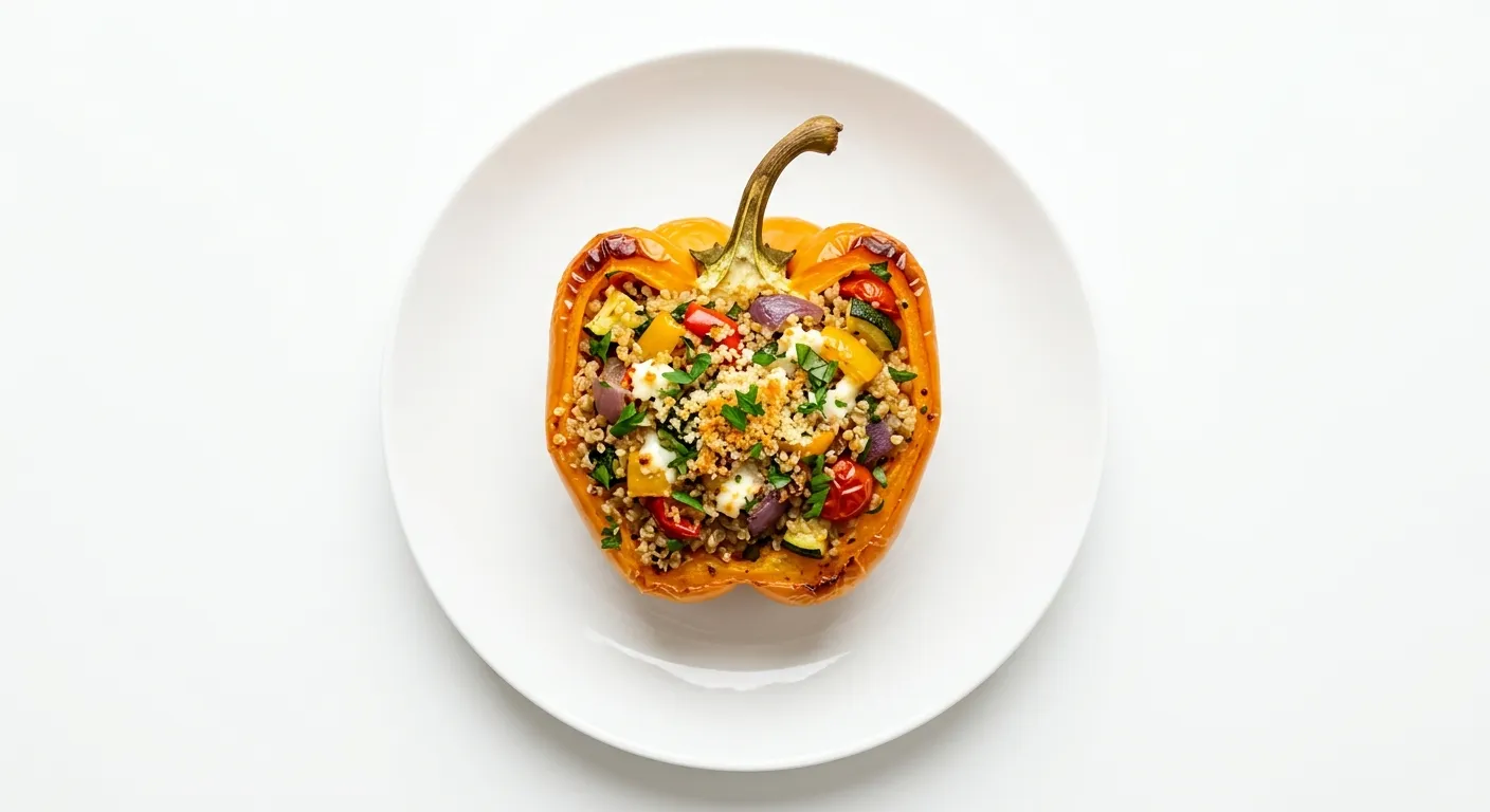 Roasted Vegetable and Quinoa Stuffed Bell Peppers