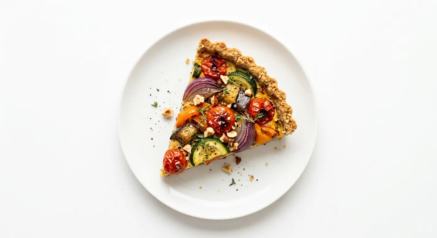 Roasted Autumn Vegetable Tart with Hazelnut Crust
