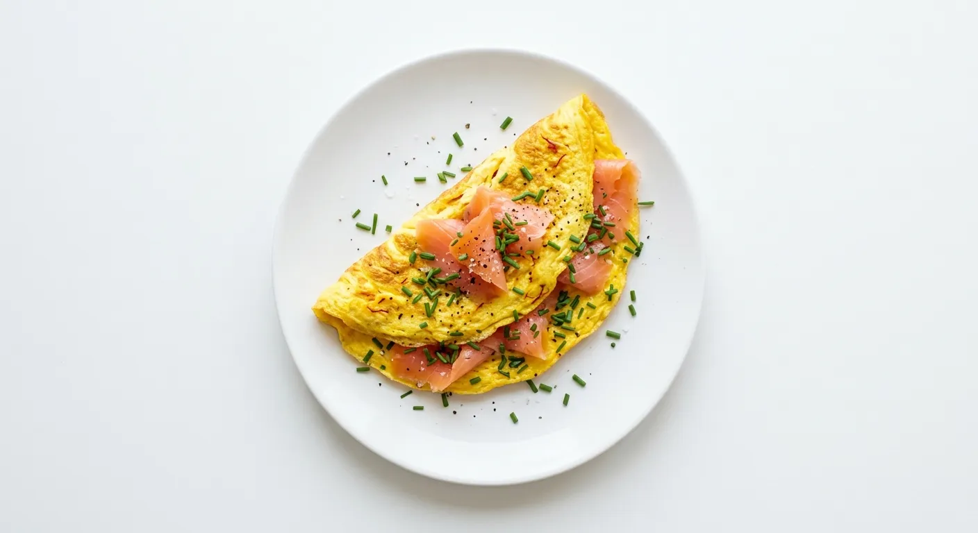 Saffron-Infused Omelette with Smoked Salmon and Chive