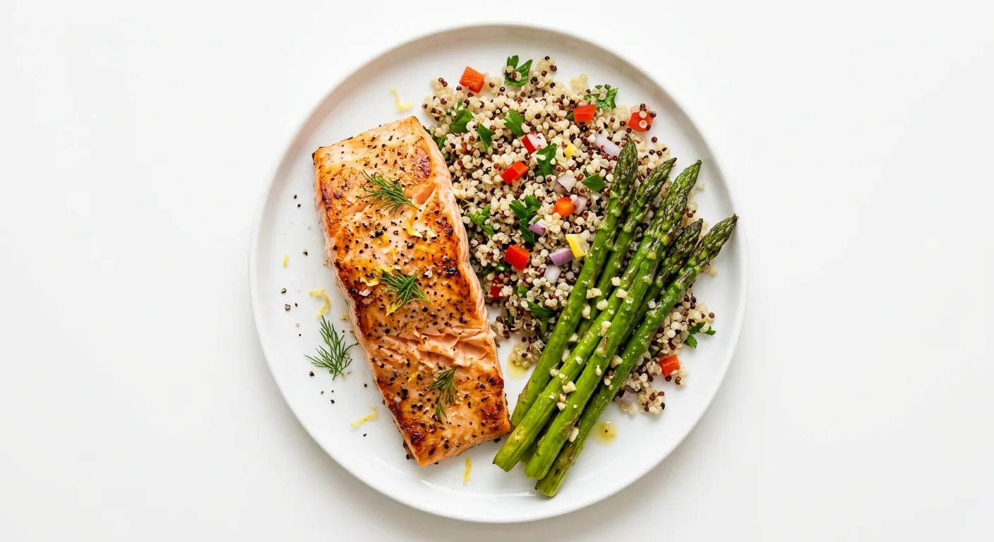 Salmon with Roasted Asparagus and Quinoa