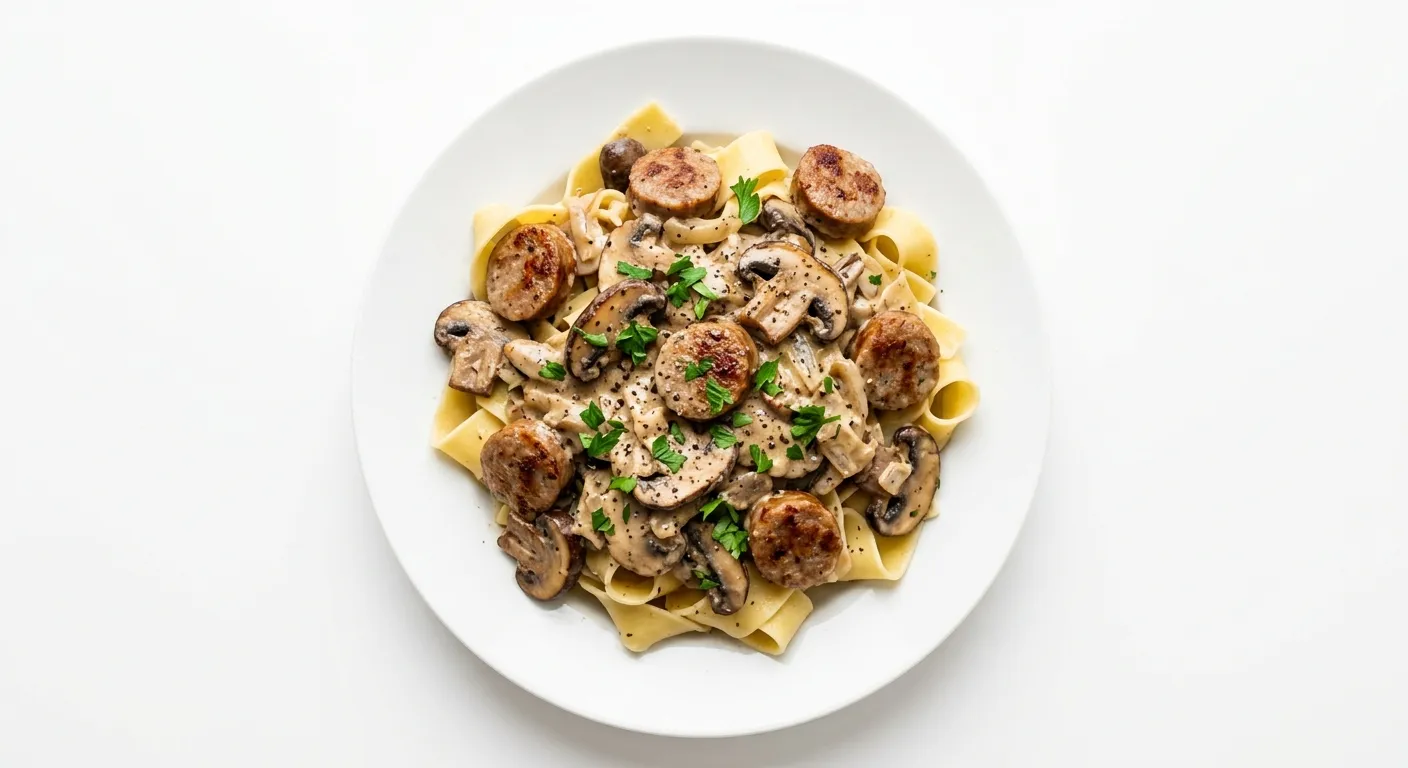 Sausage and Mushroom Stroganoff