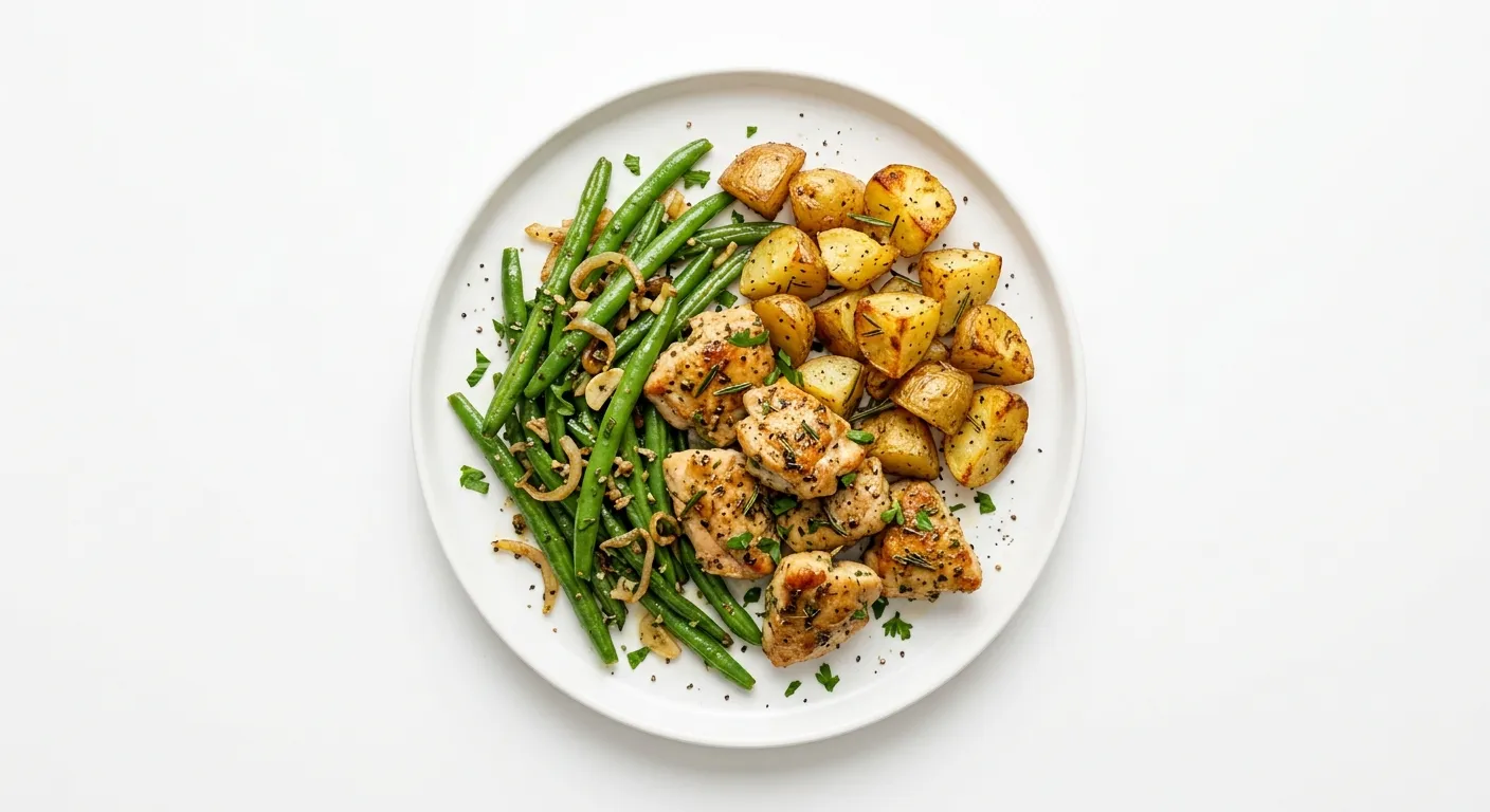 Sautéed Chicken with Green Beans and Roasted Potatoes
