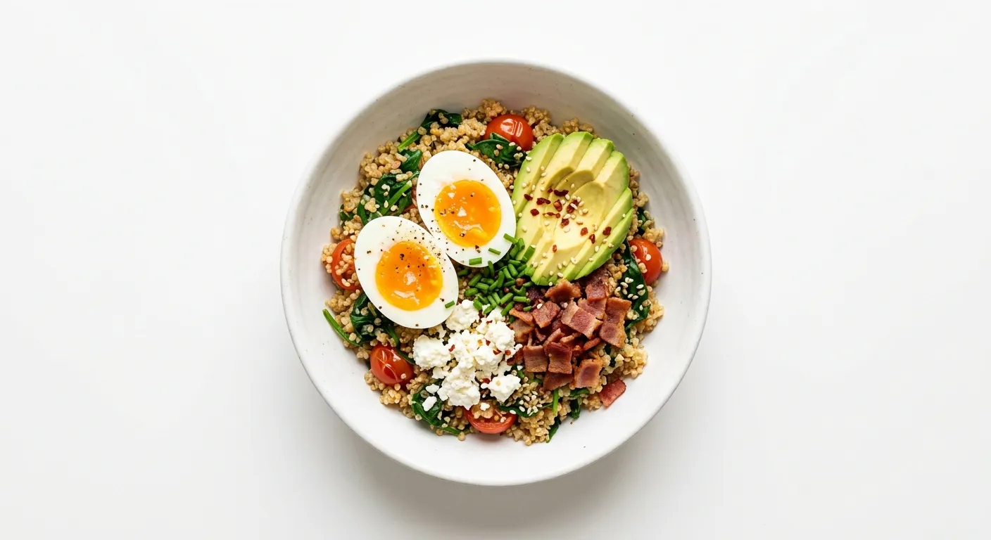Savory Breakfast Bowl with Eggs and Avocado