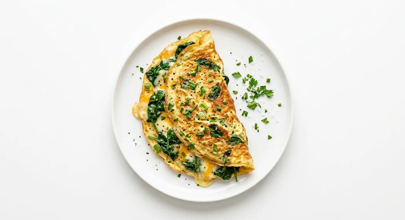 Savory Breakfast Omelette with Spinach and Cheese