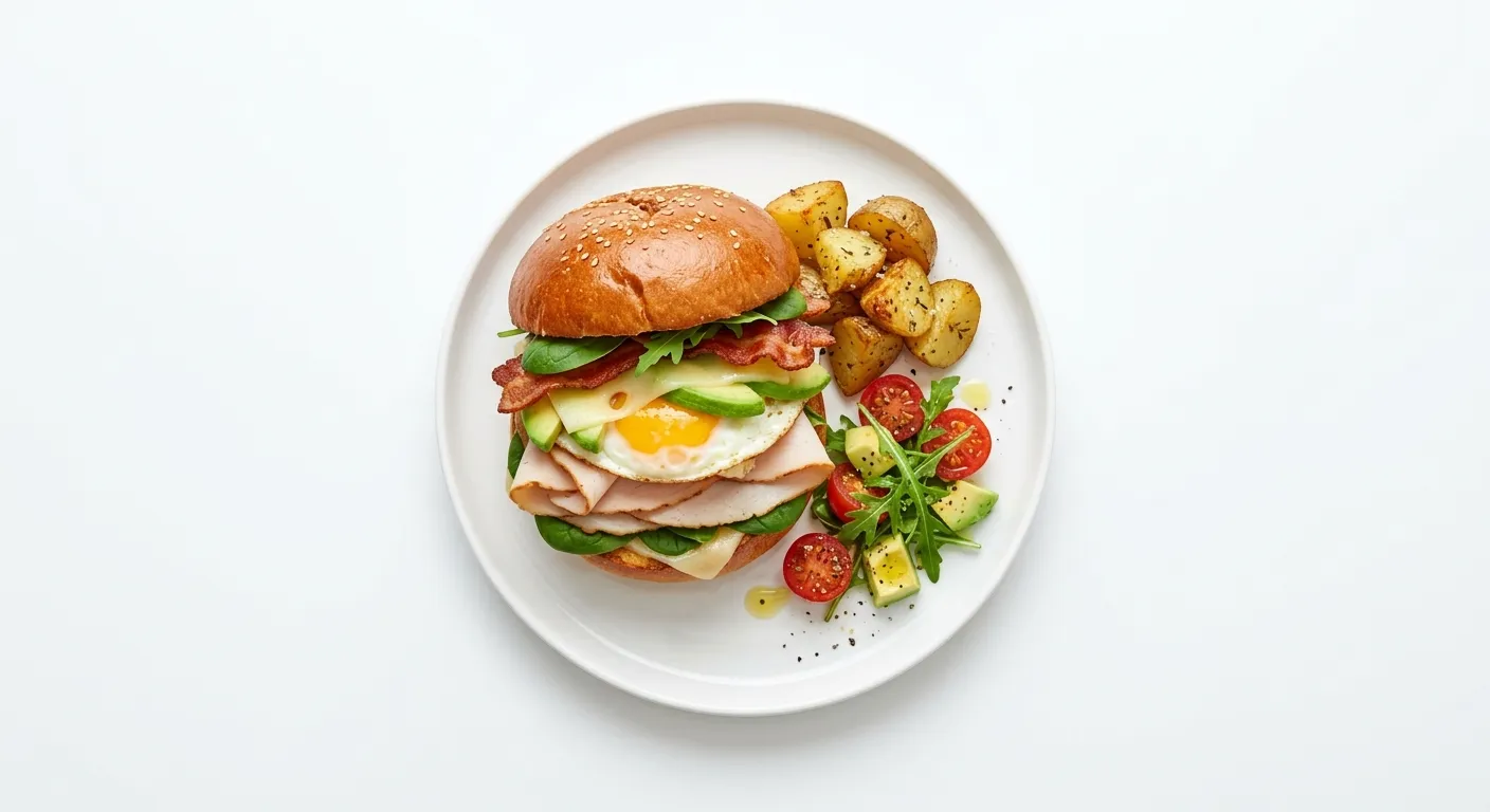 Savory Breakfast Sandwich with Avocado and Turkey