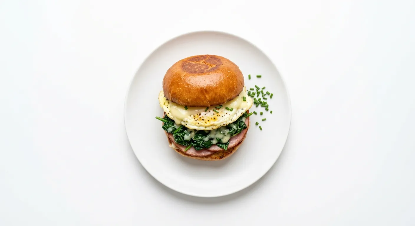 Savory Breakfast Sandwich with Spinach and Cheese