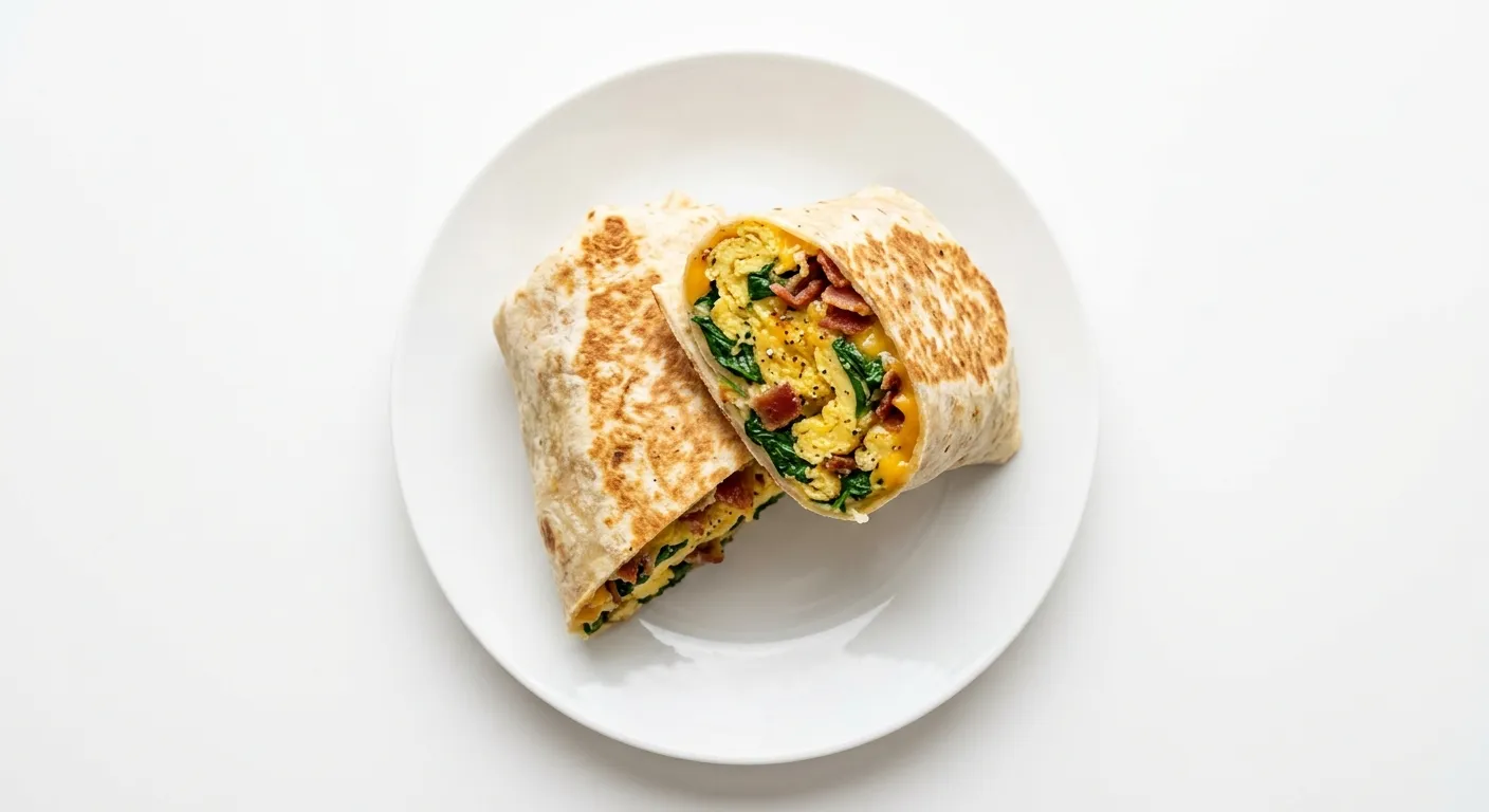 Savory Breakfast Wrap with Spinach and Eggs