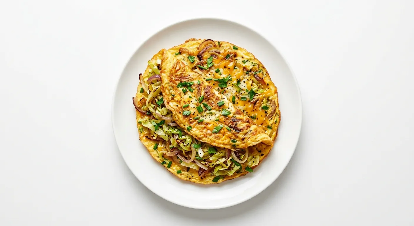 Savory Cabbage and Onion Omelette