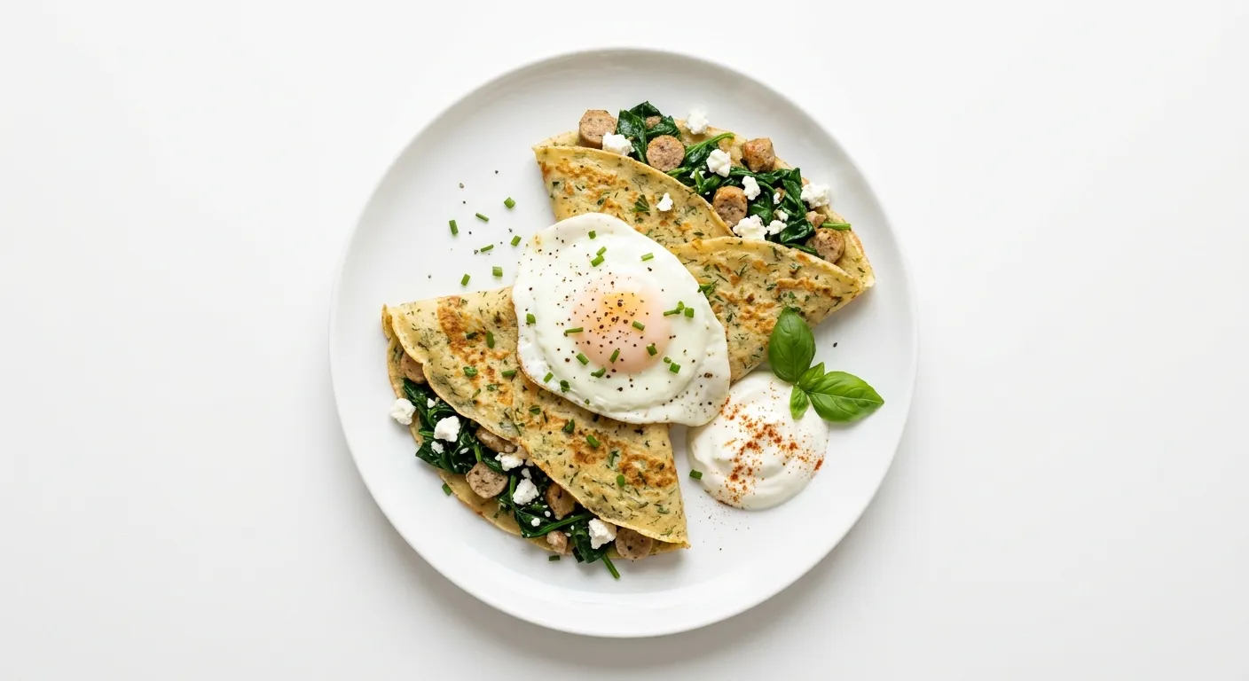 Savory Herb and Spinach Breakfast Crepes