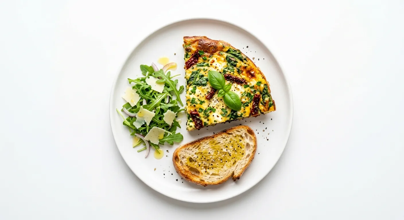 Savory Herb and Spinach Frittata with Sun-Dried Tomatoes