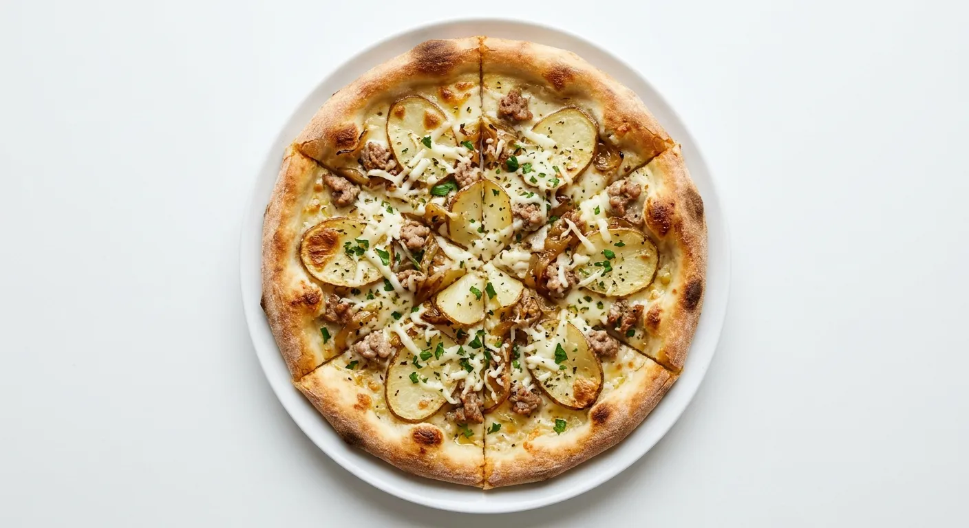 Savory Potato and Pork Pizza
