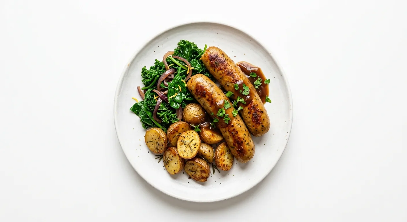 Gourmet Vegan Sausages with Herbaceous Sauce