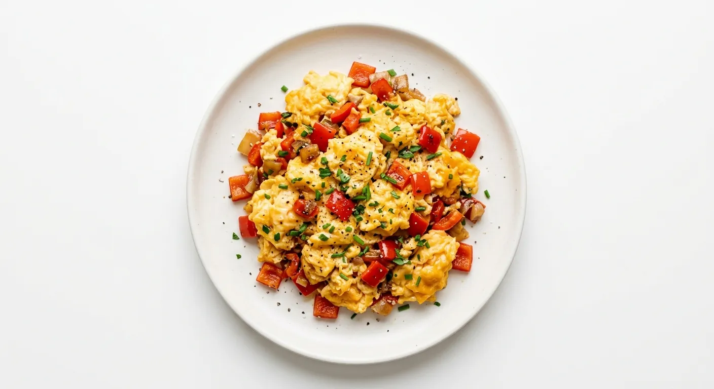 Spicy Scrambled Eggs with Red Bell Pepper
