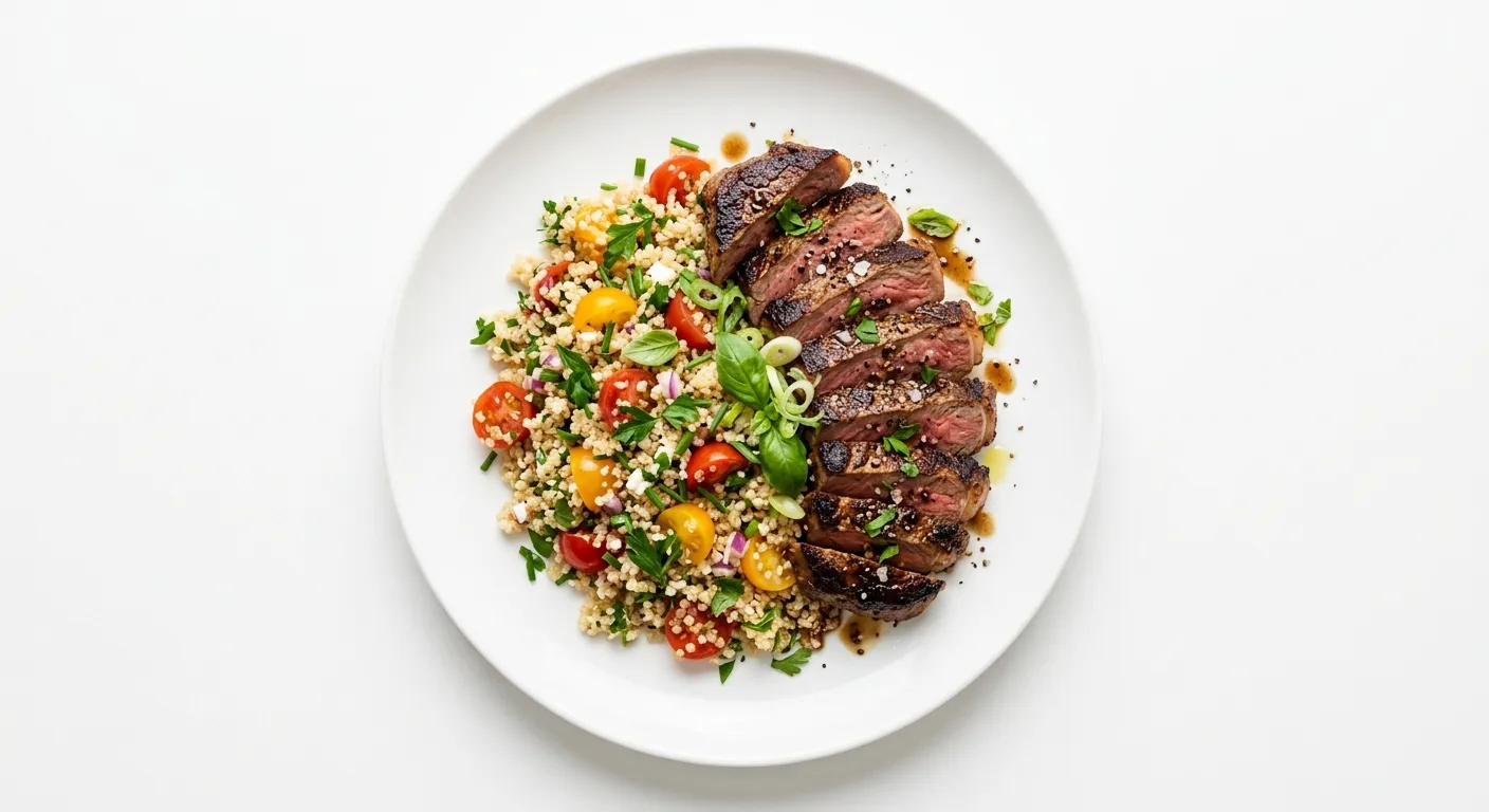 Seared Beef with Tomato and Herb Quinoa
