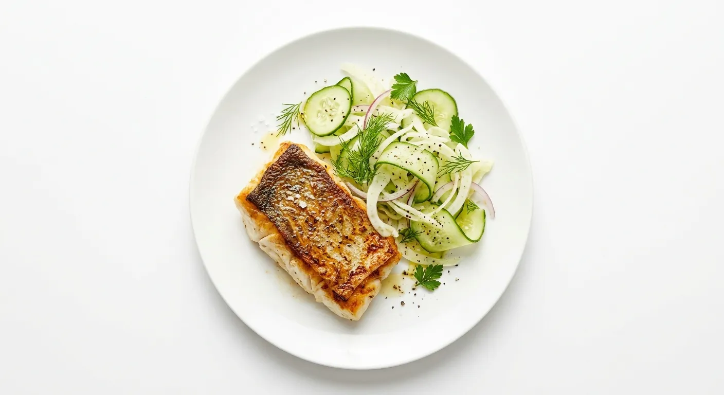 Seared Cod with Cucumber and Fennel Salad