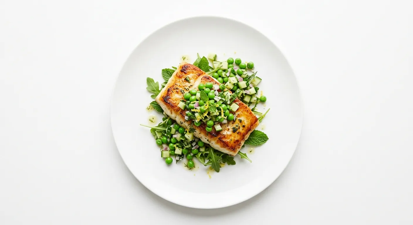 Seared Cod with Pea and Cucumber Salsa