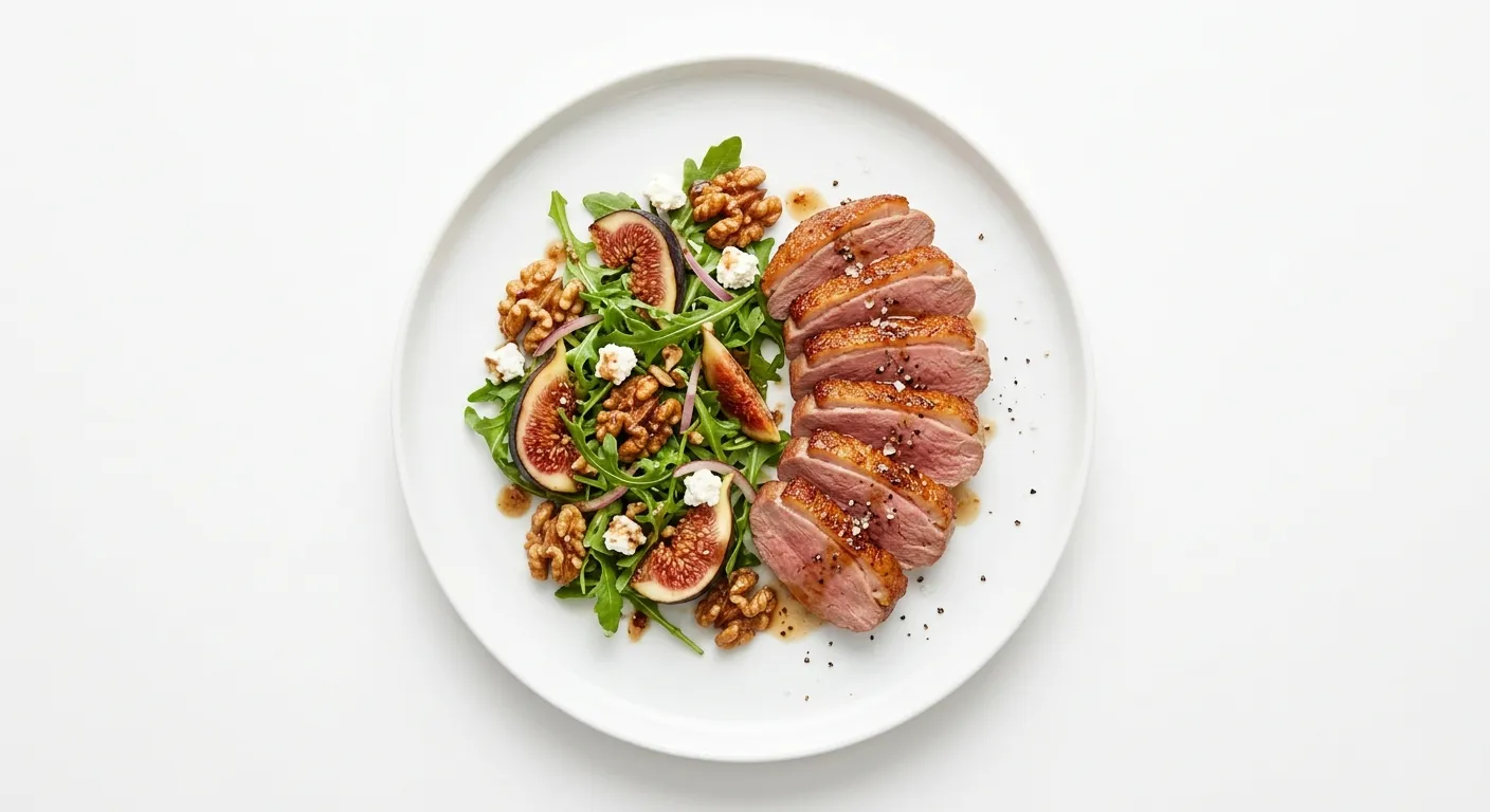 Seared Duck Breast with Fig and Walnut Salad