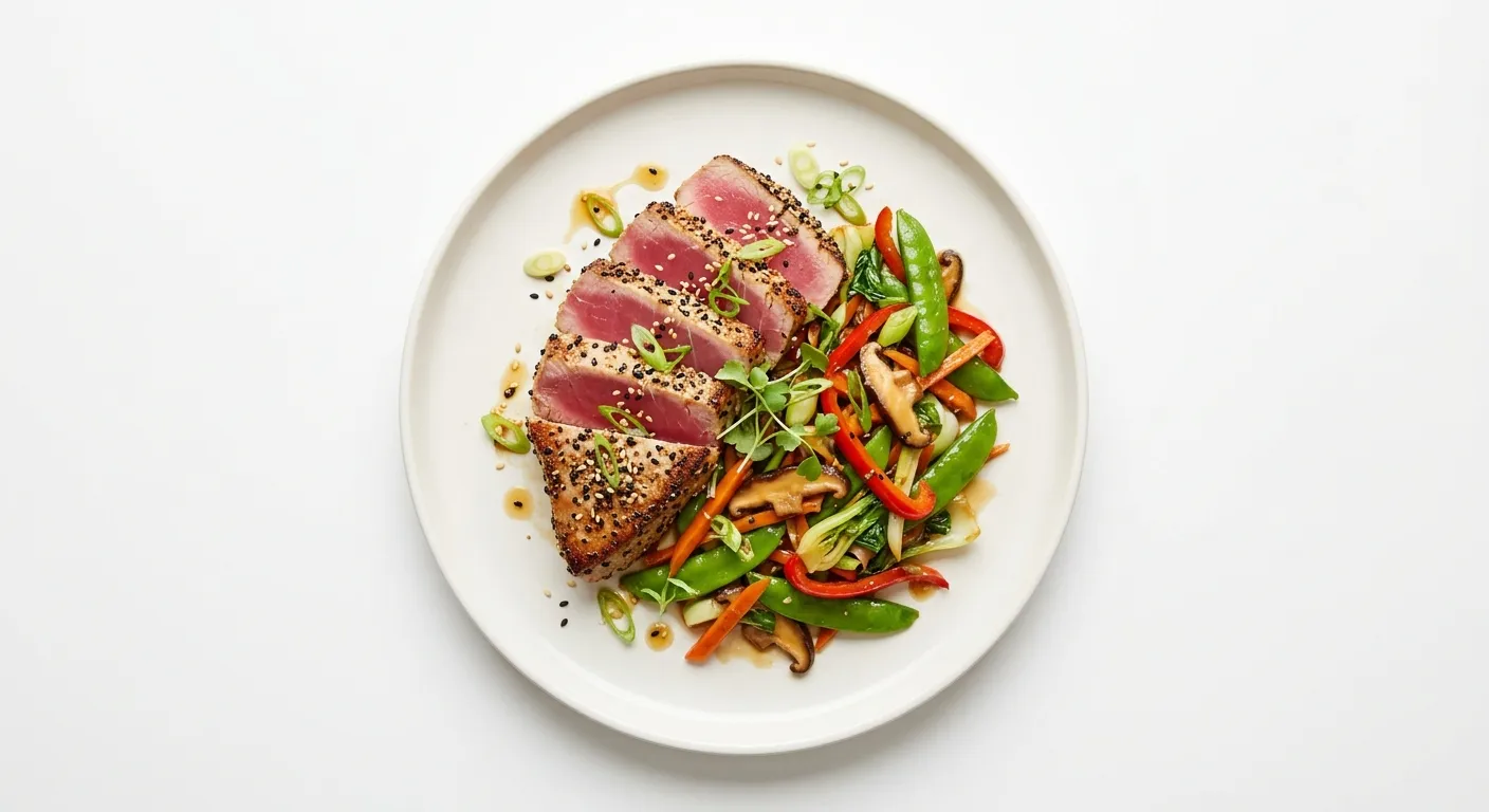Seared Tuna with Autumn Vegetable Stir-Fry
