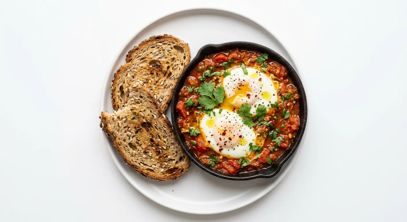 Spicy Shakshuka with Whole Grain Bread
