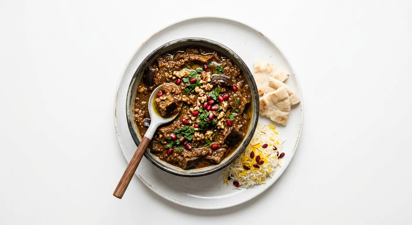 Shish Andaz (Vegan Walnut and Aubergine Stew)