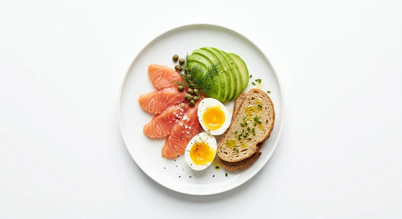 Smoked Salmon and Avocado Breakfast Plate