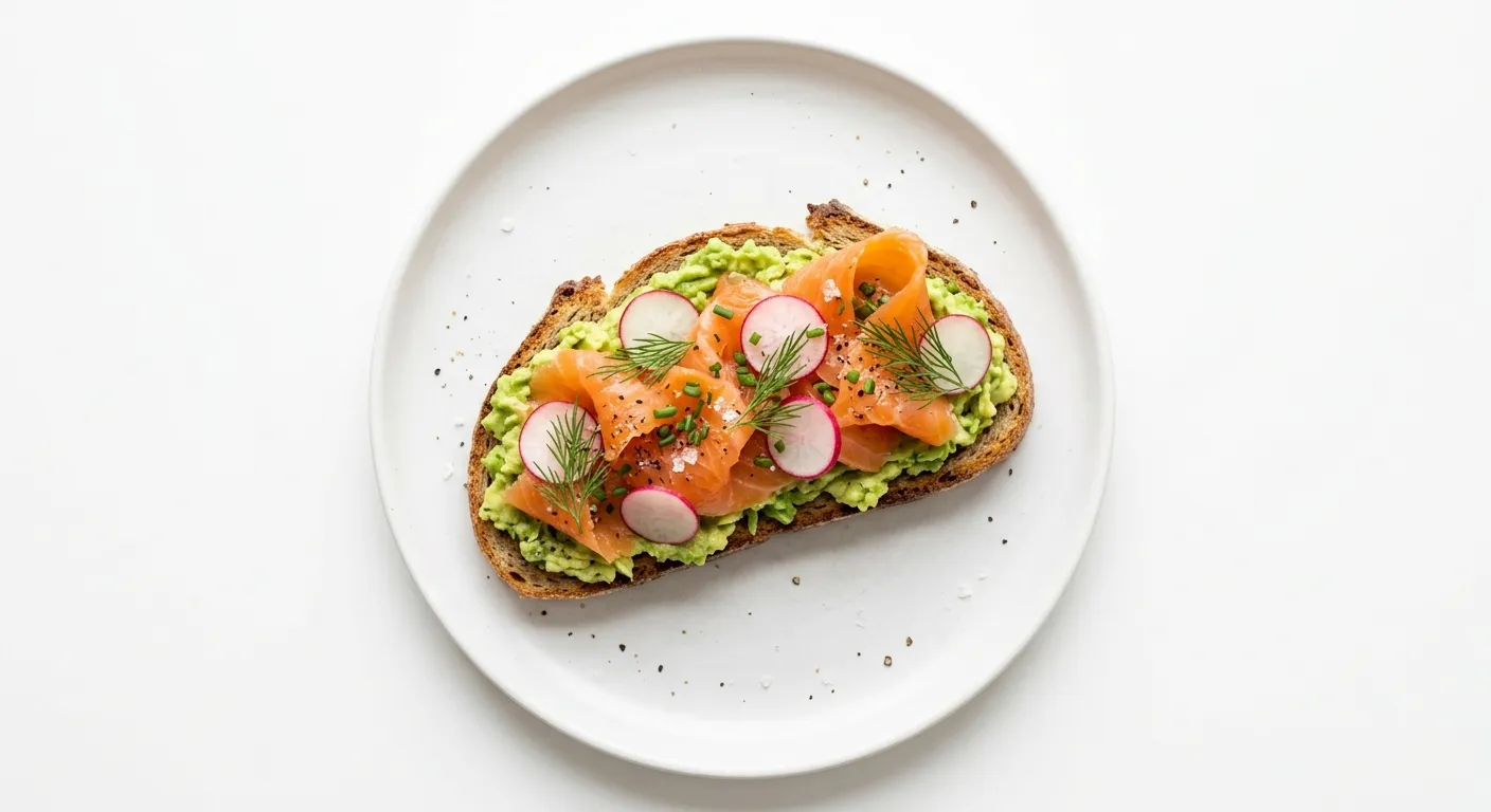 Smoked Salmon and Avocado Tartine with Radish and Dill