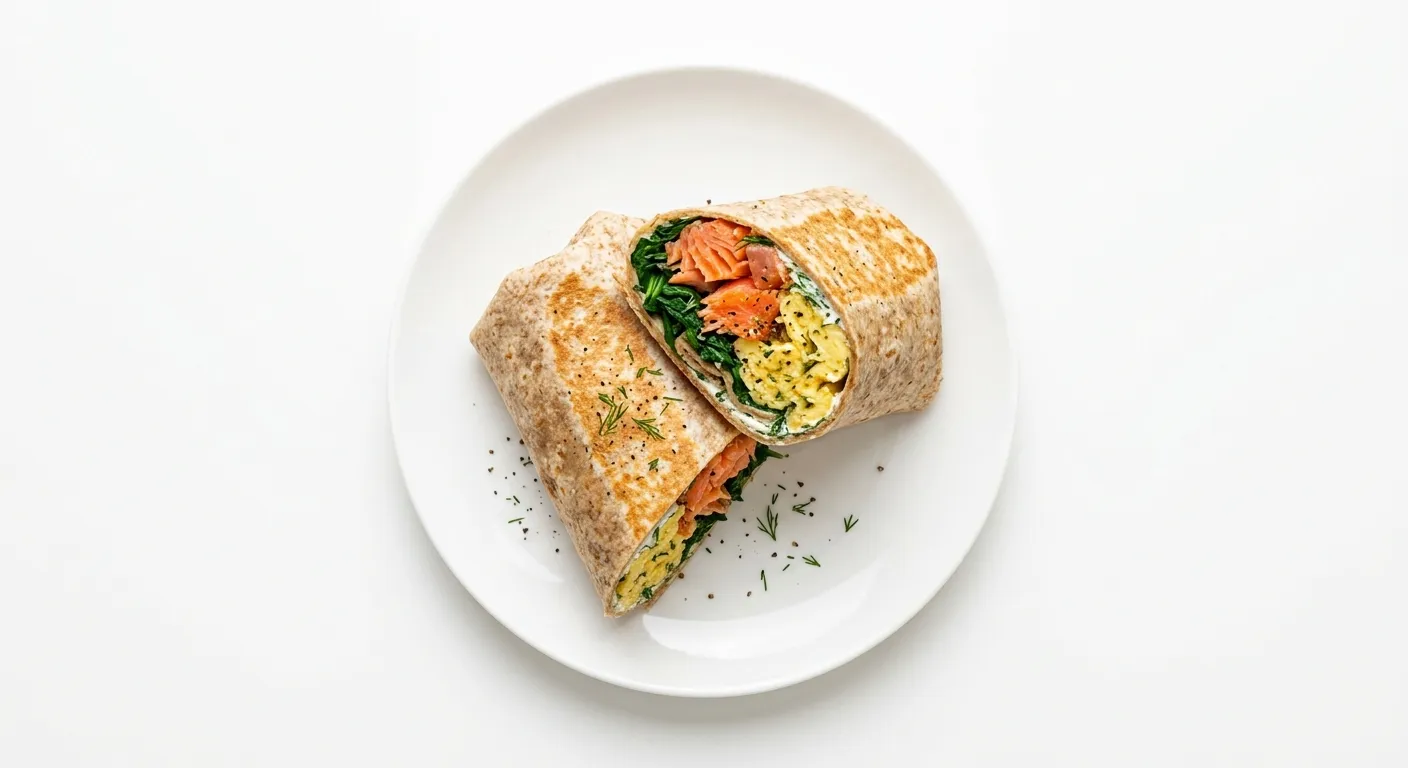 Smoked Salmon and Spinach Breakfast Wrap