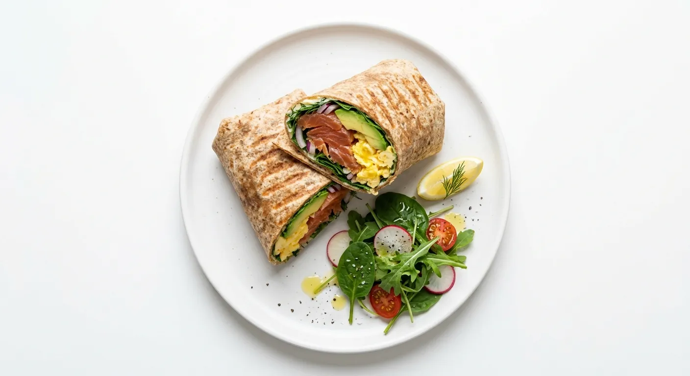 Smoked Trout and Avocado Breakfast Wrap