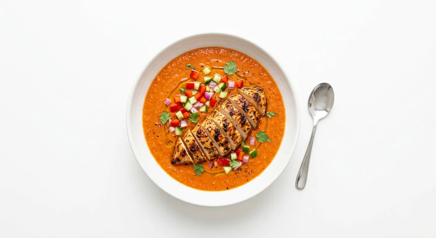 Spanish Gazpacho with Grilled Chicken