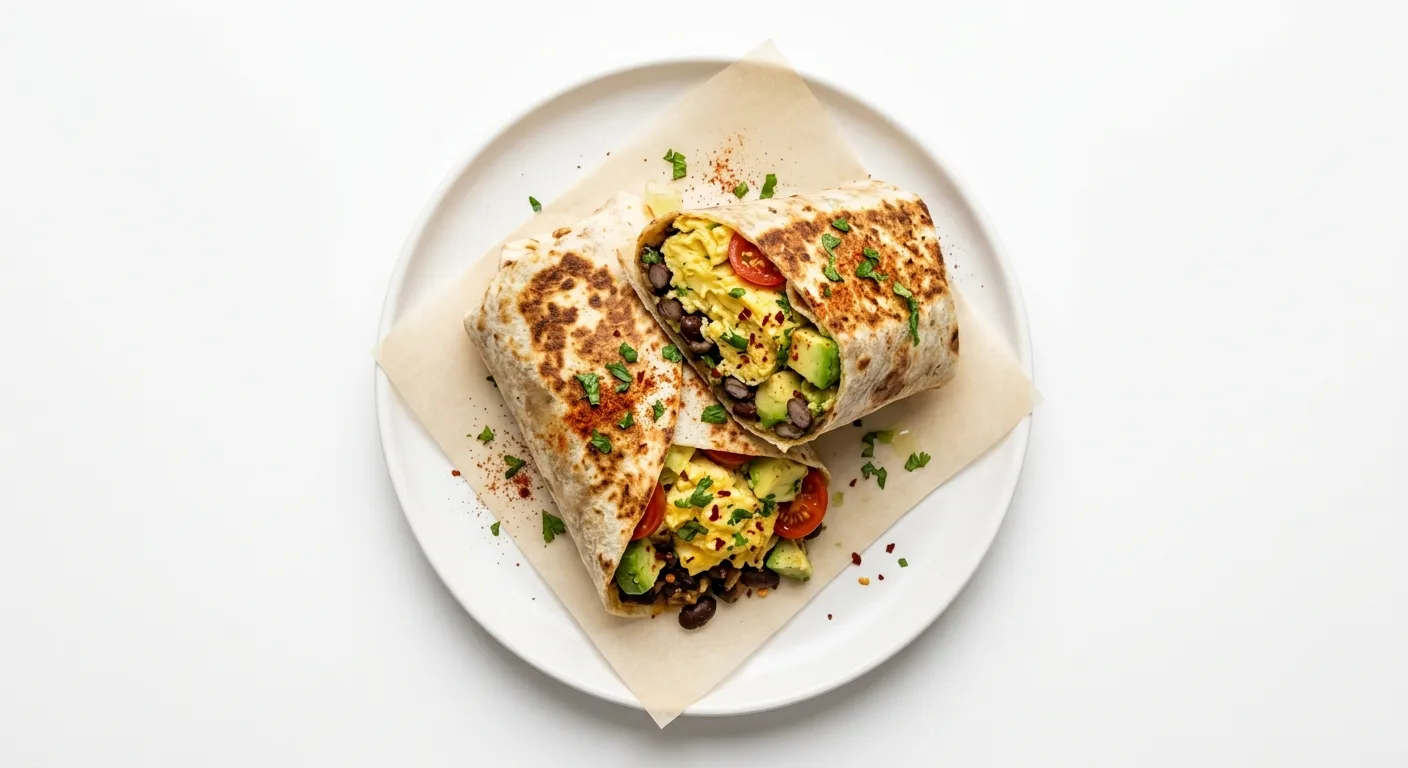 Autumn Spiced Avocado and Egg Breakfast Wrap