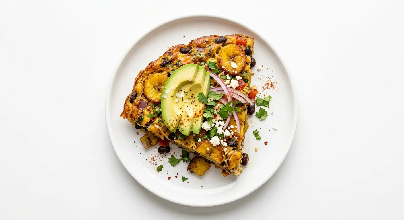 Exotic Spiced Breakfast Frittata with Plantain and Avocado