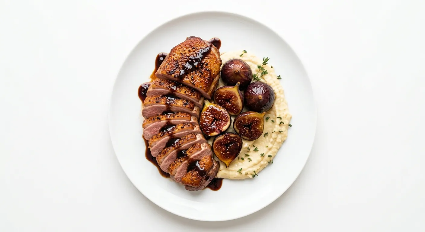 Exotic Spiced Duck Breast with Fig and Balsamic Reduction