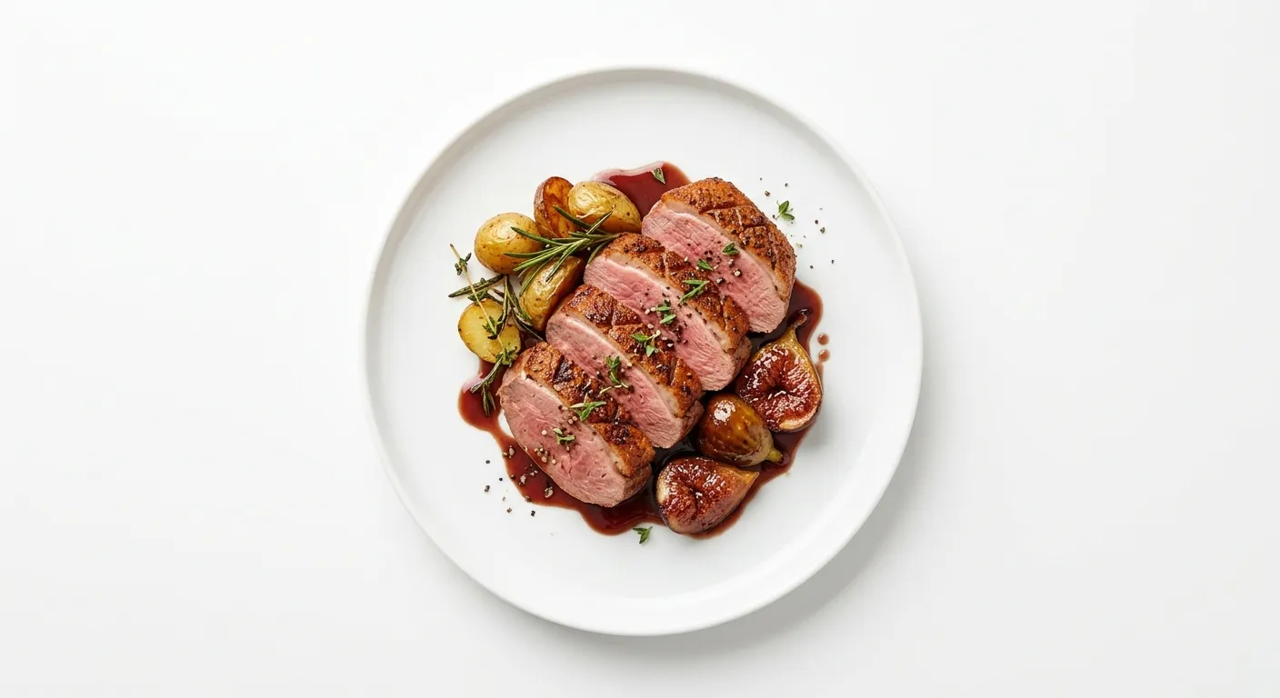 Exotic Spiced Duck Breast with Fig and Red Wine Reduction