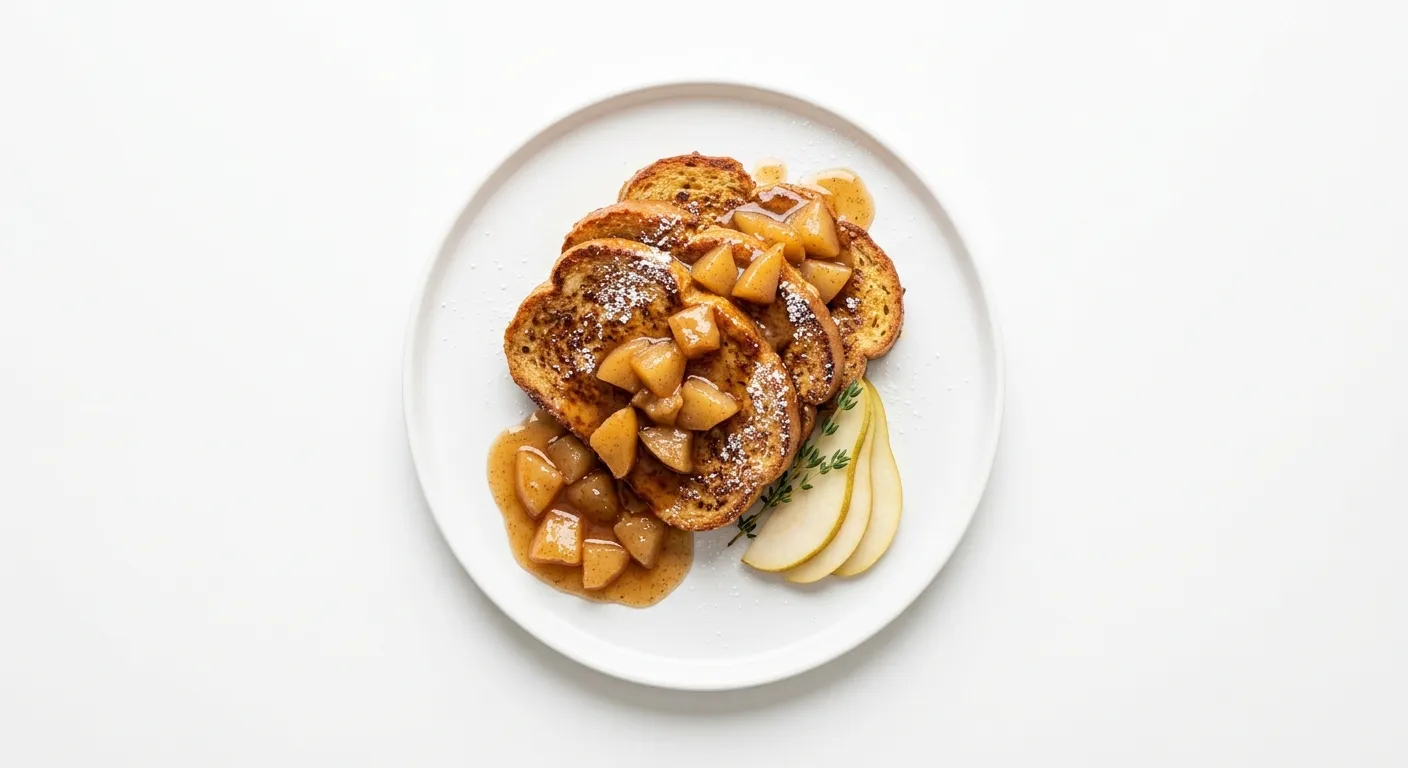 Autumn Spiced French Toast with Pear Compote