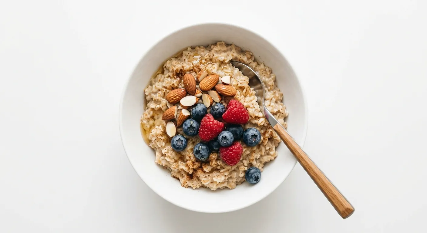 Autumn Spiced Oatmeal with Almonds and Berries