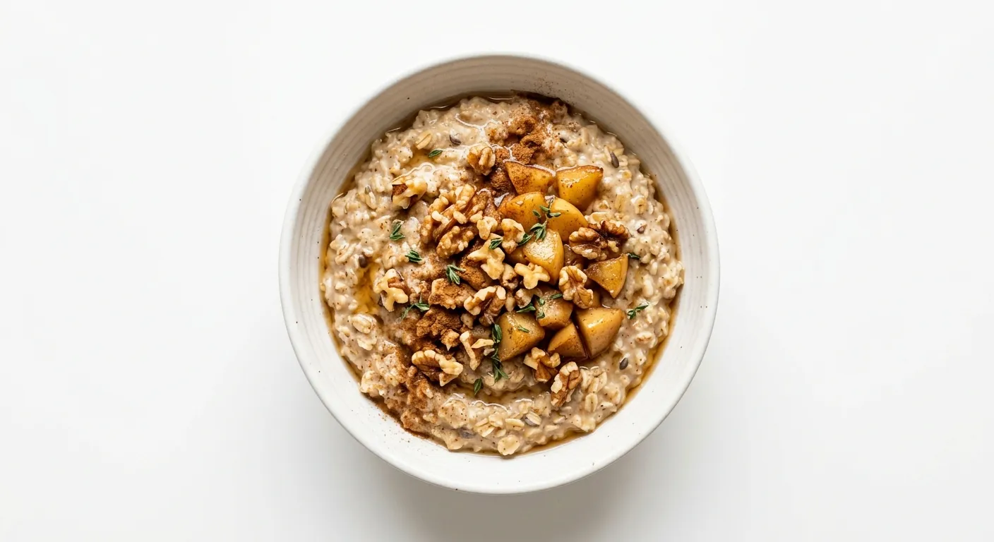 Autumn Spiced Oatmeal with Apple and Walnuts