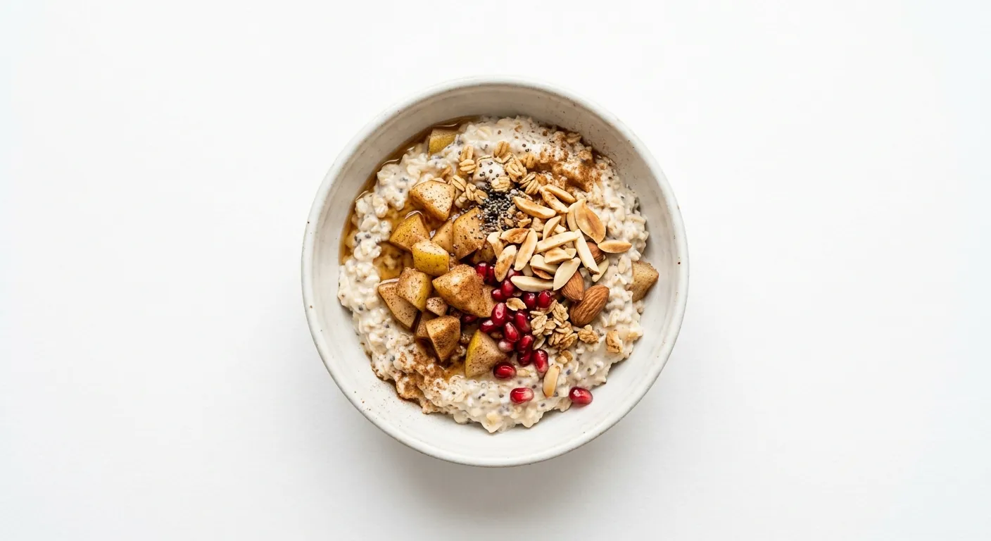 Autumn Spiced Pear and Almond Overnight Oats