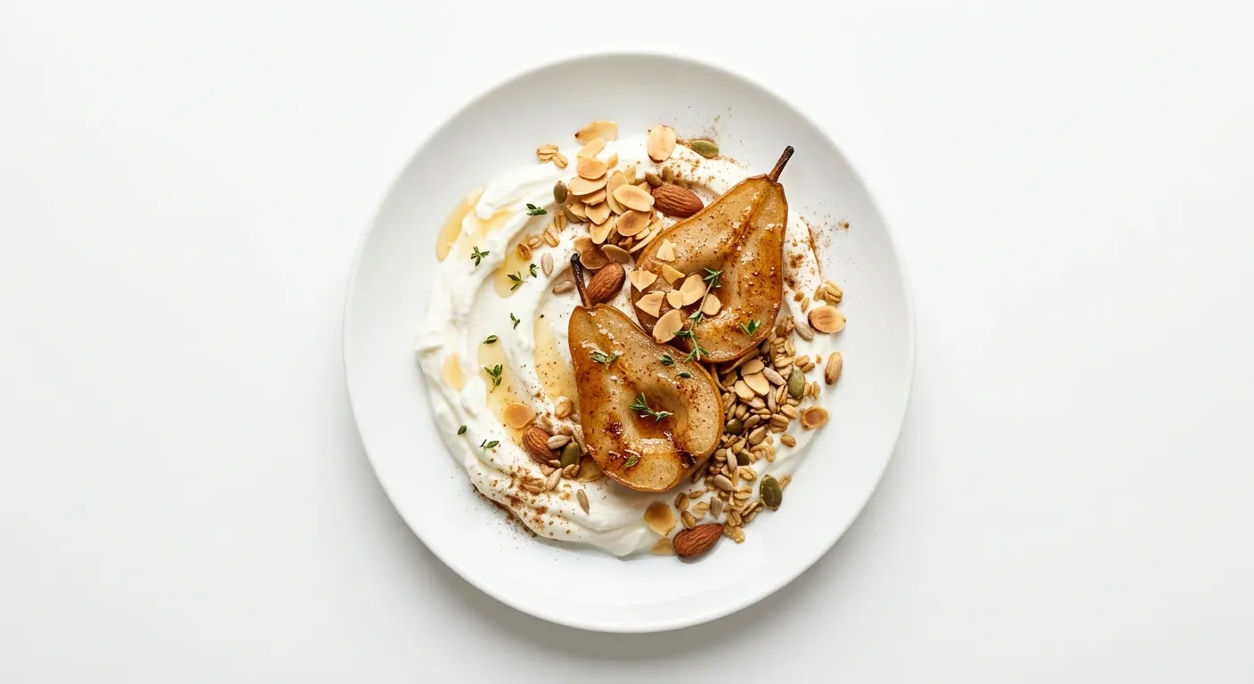 Autumn Spiced Pear and Almond Yogurt Bowl