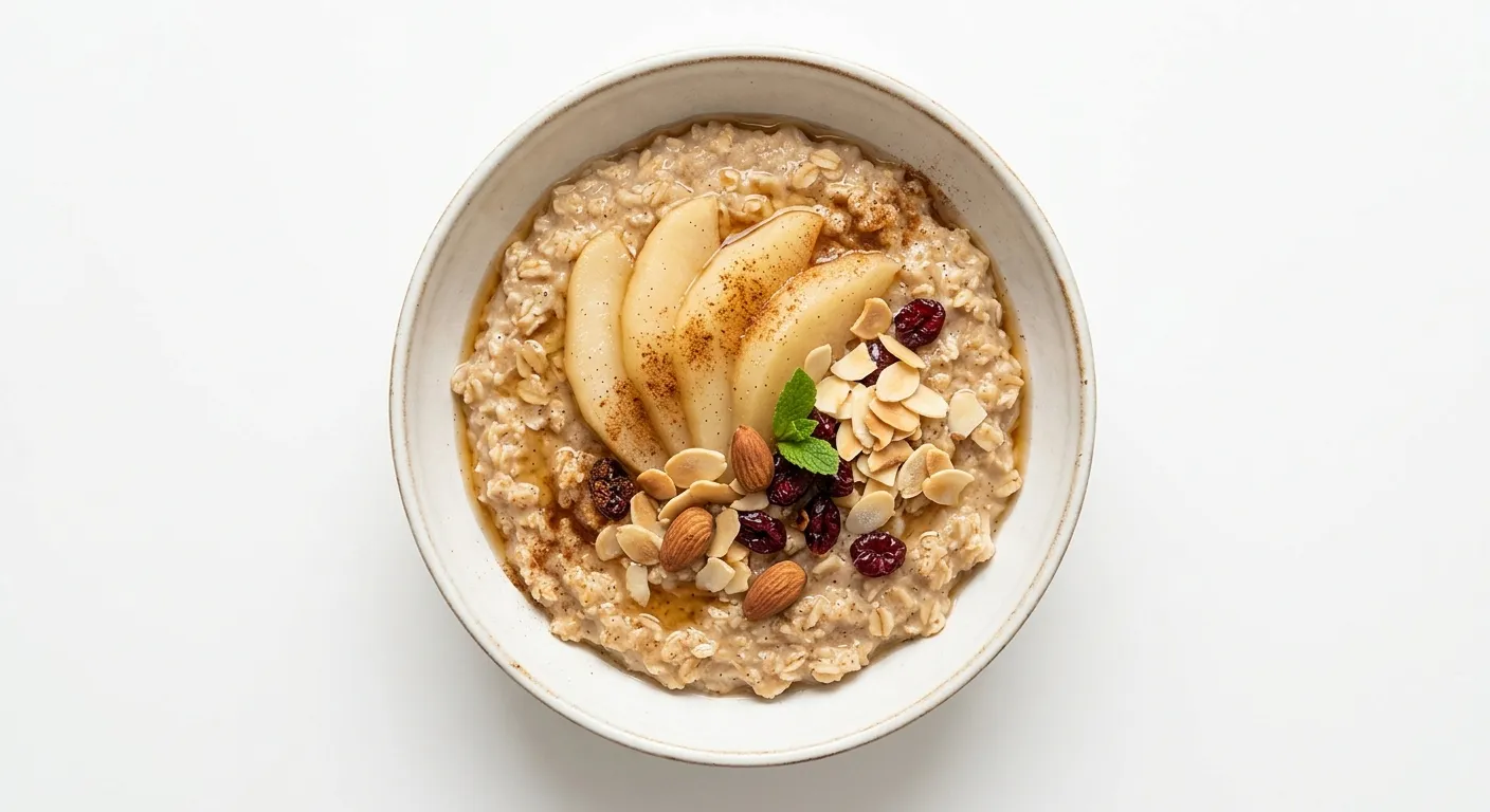 Autumn Spiced Porridge with Pear and Almonds