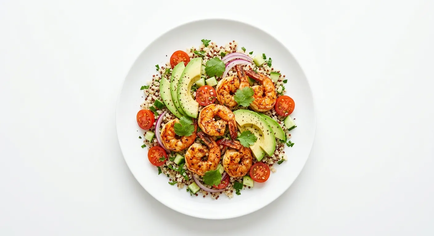 Exotic Spiced Prawn and Avocado Salad with Quinoa