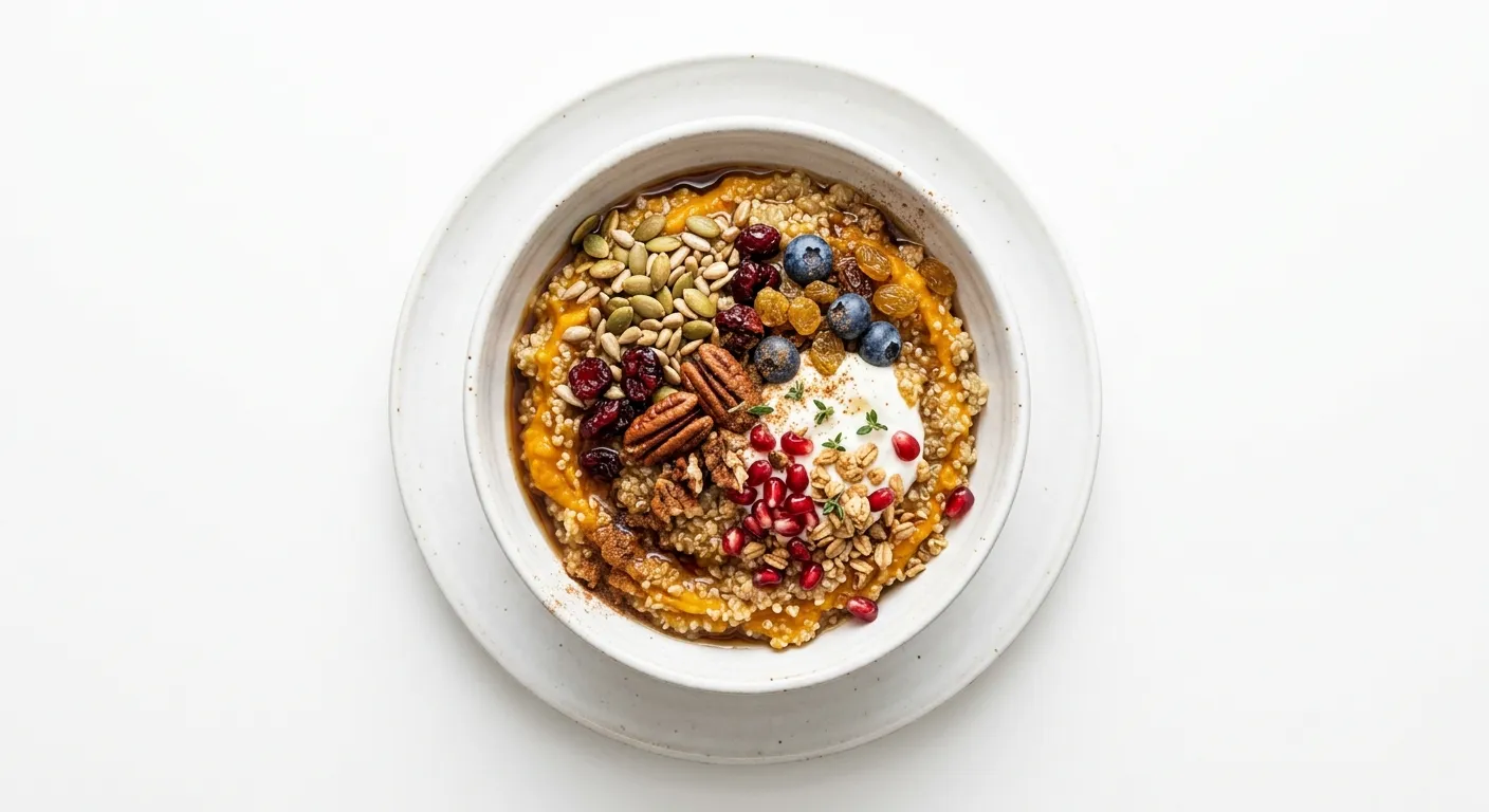 Autumn Spiced Pumpkin and Quinoa Breakfast Bowl
