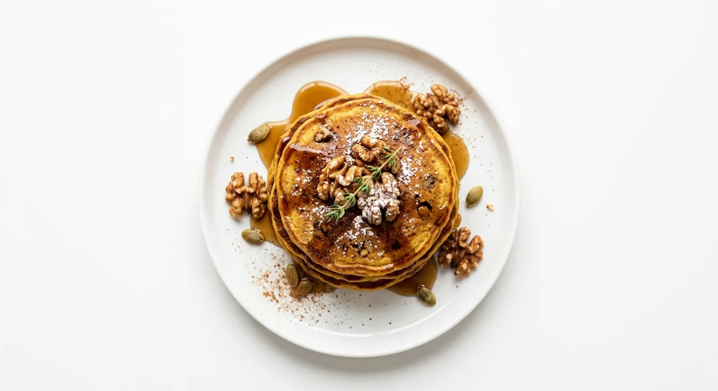 Autumn Spiced Pumpkin and Walnut Pancakes