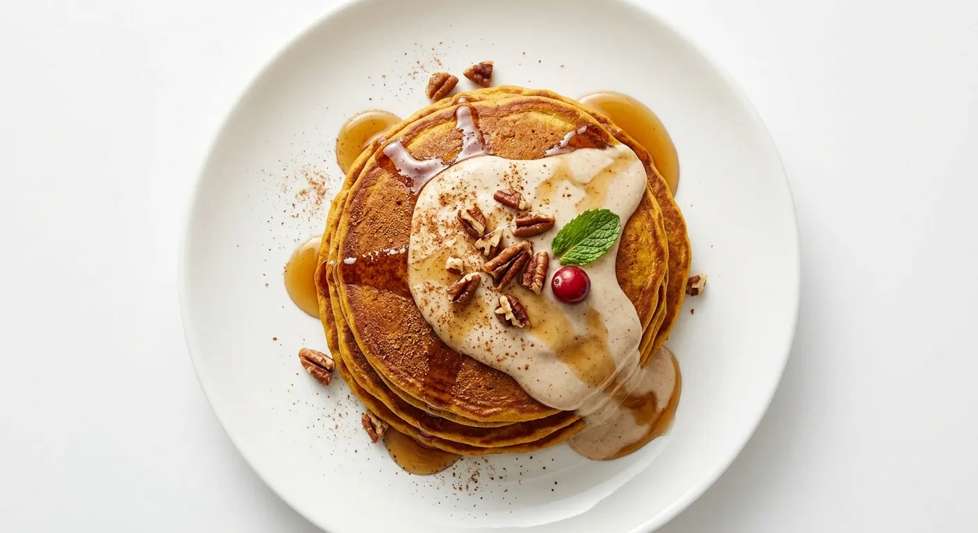 Autumn Spiced Pumpkin Pancakes with Maple Yogurt