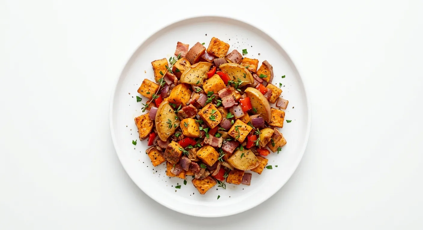 Autumn Spiced Sweet Potato and Apple Hash