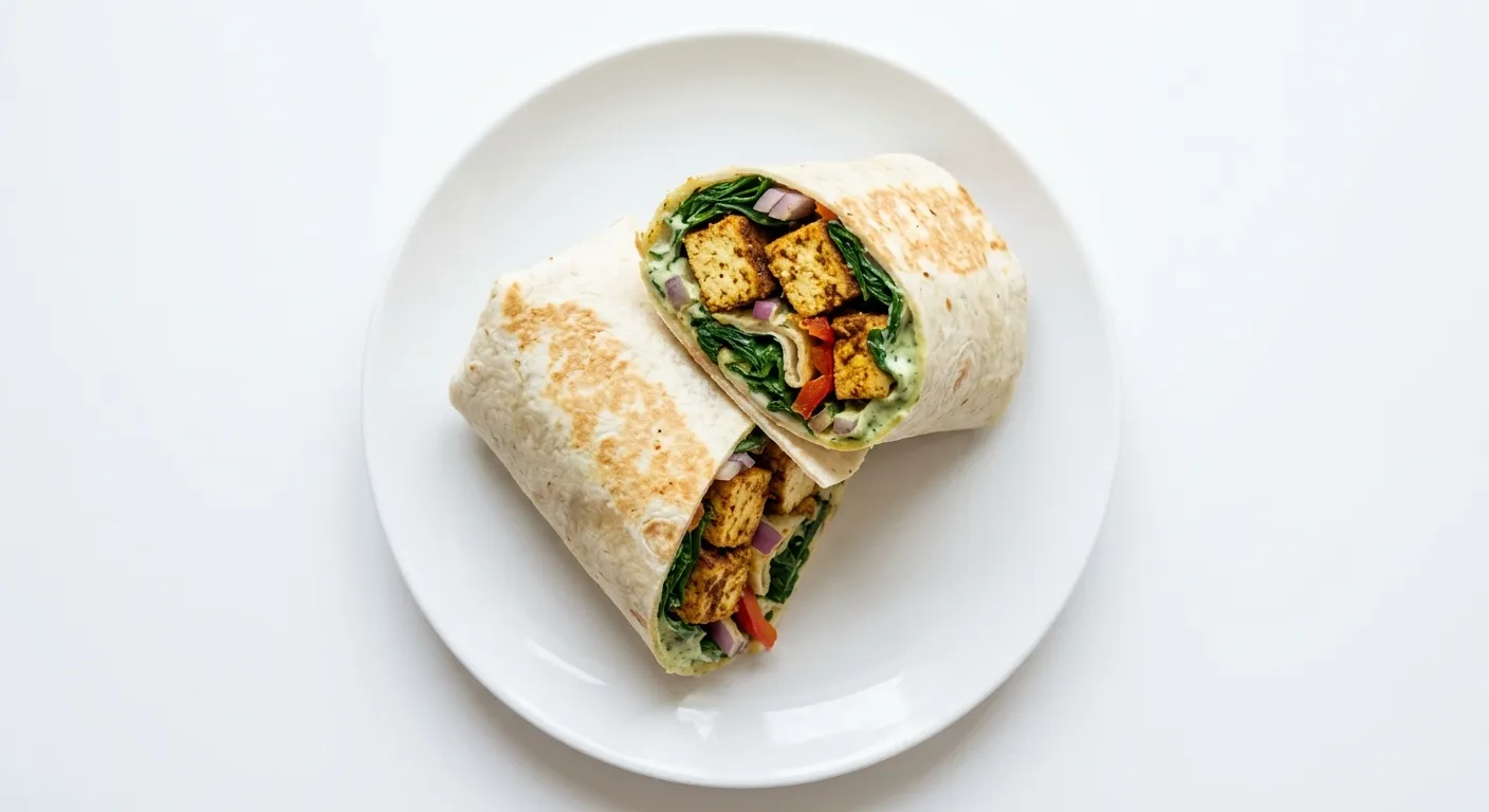 Exotic Spiced Tofu and Spinach Wraps