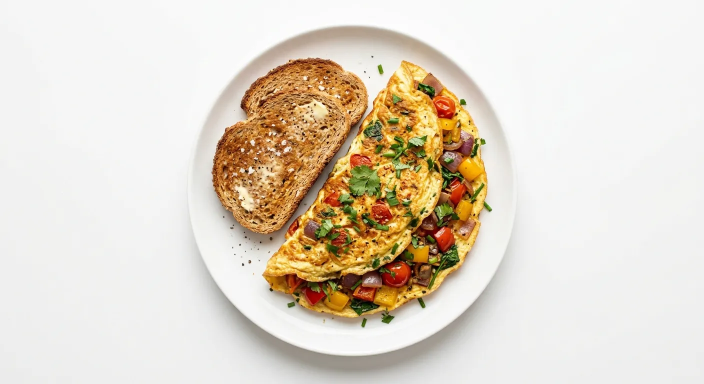Spiced Vegetable Omelette with Whole Wheat Toast