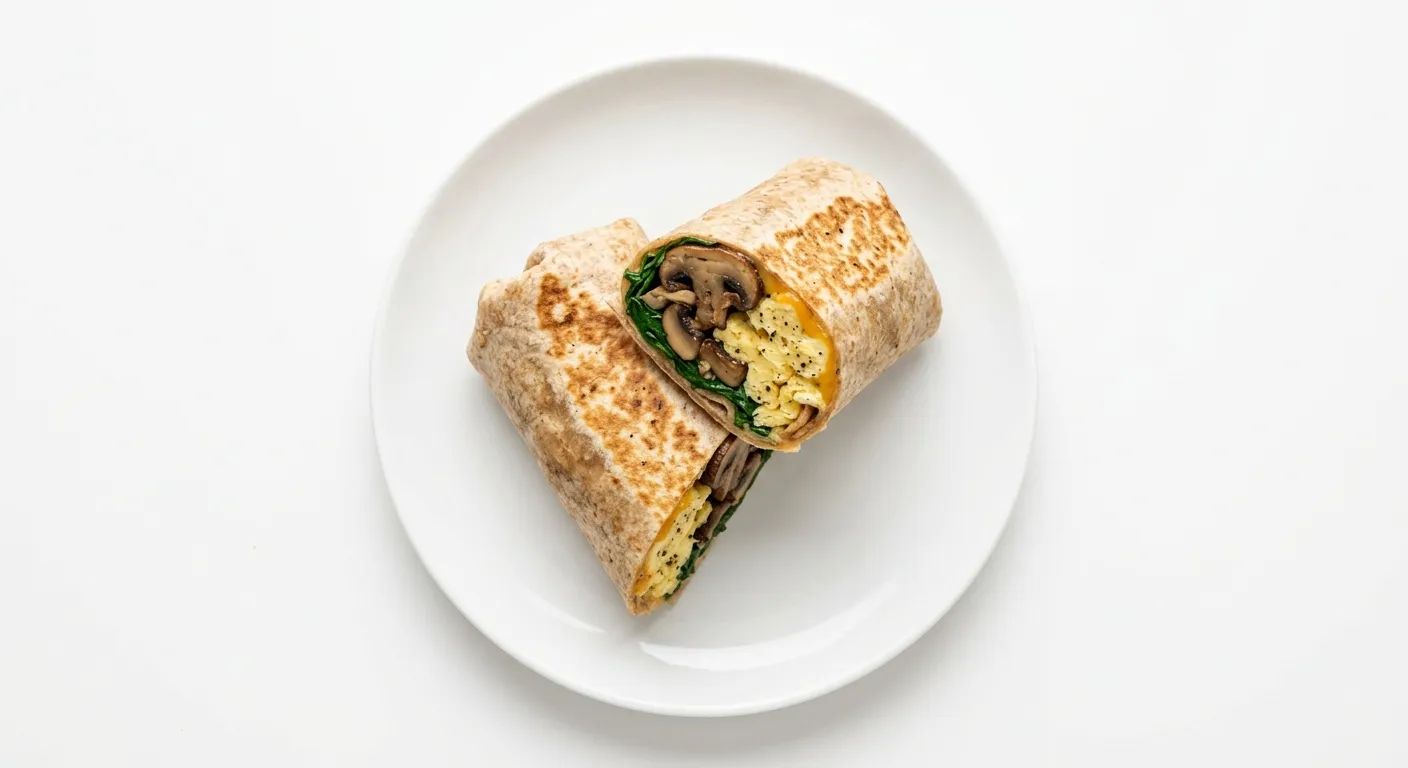 Spinach and Mushroom Breakfast Wrap