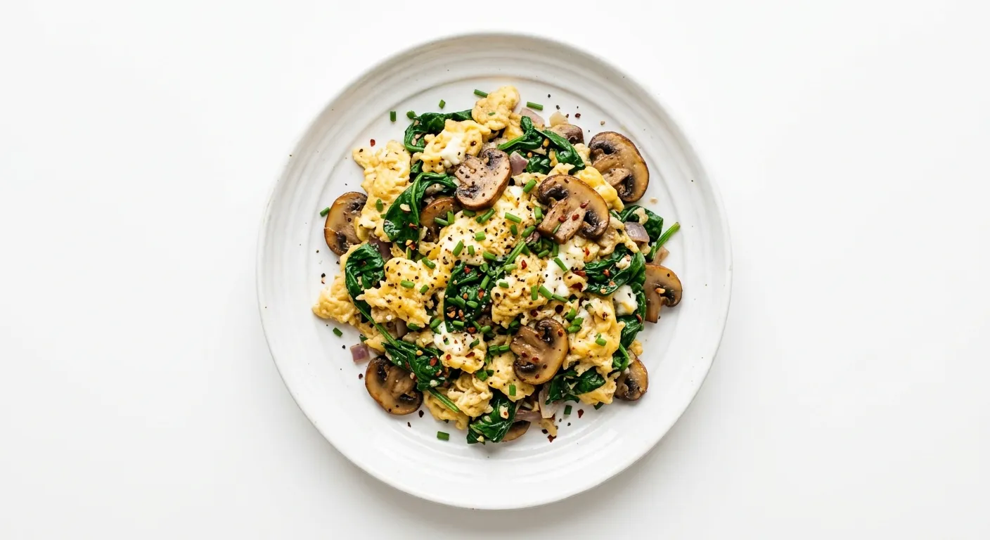Spinach and Mushroom Scramble